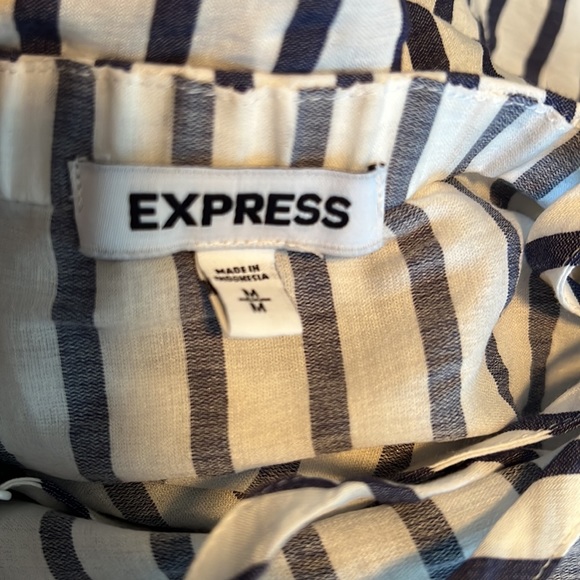 Off the shoulder blue and white striped top - Picture 3 of 4